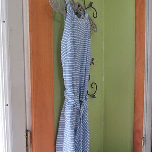 Order Plus Jumpsuit with belt tie - Blue and White Colors with zip up